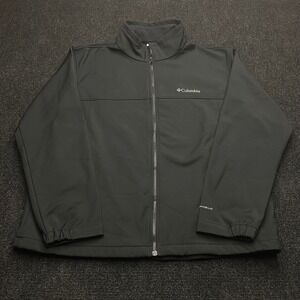 Columbia Mens XL Black Omni-Shield Softshell Fleece Lined Full Zip Jacket Coat